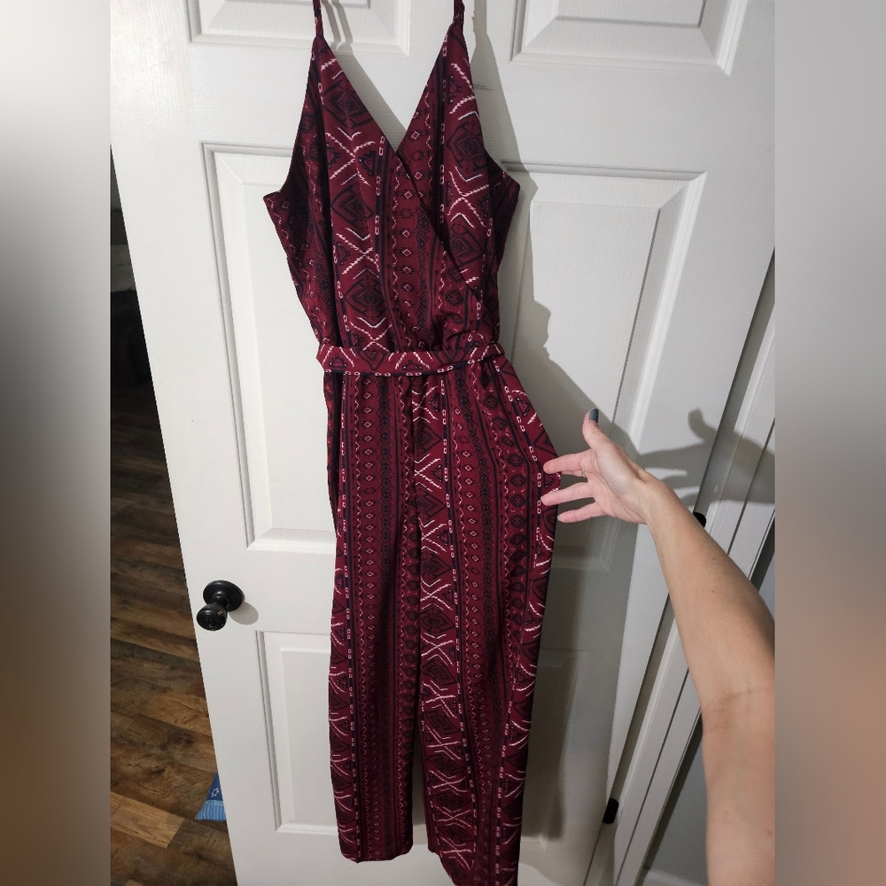Elegant Burgundy Patterned Dress